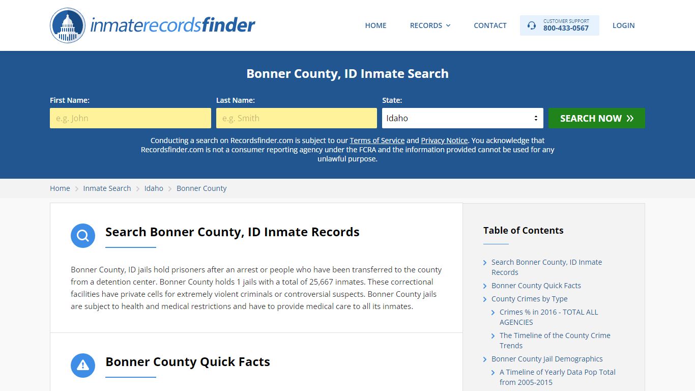 Bonner County, ID Inmate Lookup & Jail Records Online